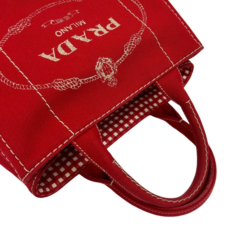 PRADA Red Canvas Shoulder Bag - Picture 4 of 10